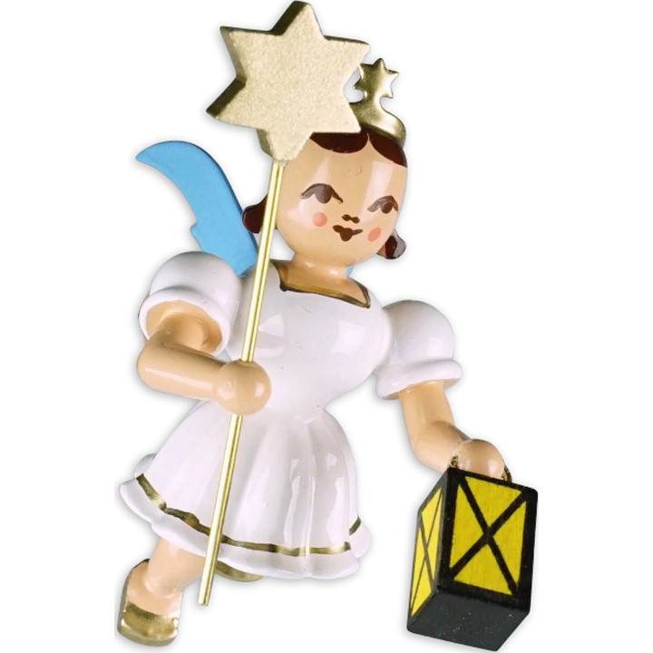 Floating Angel with Lantern/Star colored - 6,6 cm / 2.6 inch