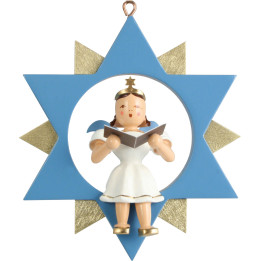 Short Skirt Angel Singer in Star, Colored - 9 cm / 3.5 inch
