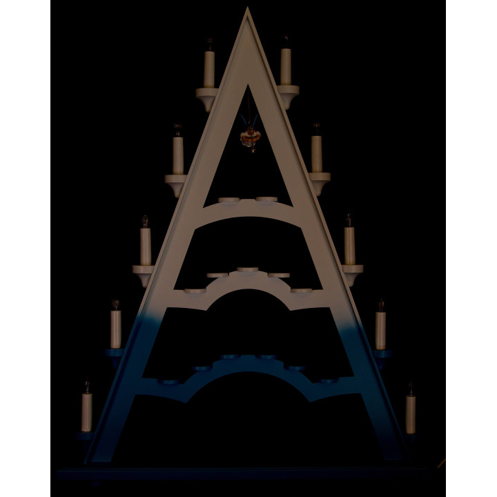 Light Triangle - Electric Lights and One Floating Angel - 53x66 cm / 20.9x26 inch