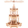 3-Tier Pyramid - Nativity Scene Natural Wood - 42 cm /16.5 inch