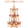 3-Tier Pyramid - Nativity Scene Natural Wood - 42 cm /16.5 inch