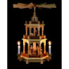 3-Tier Pyramid - Nativity Scene Natural Wood - 42 cm /16.5 inch