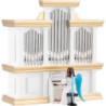 Angel Long Pleated Skirt at the Organ with Music Box, Colored - 15,5 cm / 6.1 inch