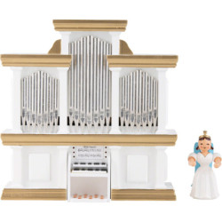 Angel Long Pleated Skirt at the Organ with Music Box, Colored - 15,5 cm / 6.1 inch
