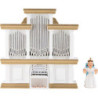 Faltenlangrockengel an der Orgel mit Spielwerk, farbig - 15,5 cm