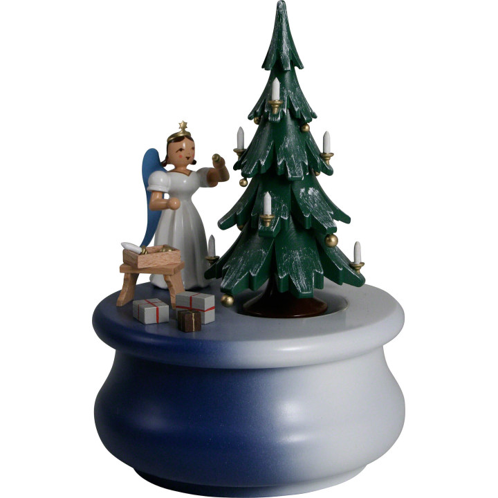 Spieldose "Weihnachtstraum" mit Baum und einem Langrock-Engel