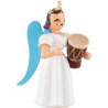 Faltenlangrockengel mit Djembe, farbig - 6,6 cm