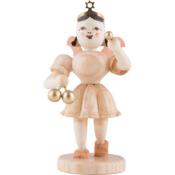 Angel Short Skirt with Christmas Baubles, Natural - 6,6 cm / 2.6 inch