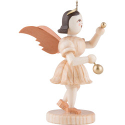 Angel Short Skirt with Christmas Baubles, Natural - 6,6 cm / 2.6 inch