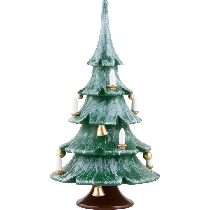 Weihnachtsbaum mit Glöckchen, farbig - 12 cm