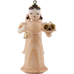 Langrockengel mit  Glöckchen, natur - 6,6 cm