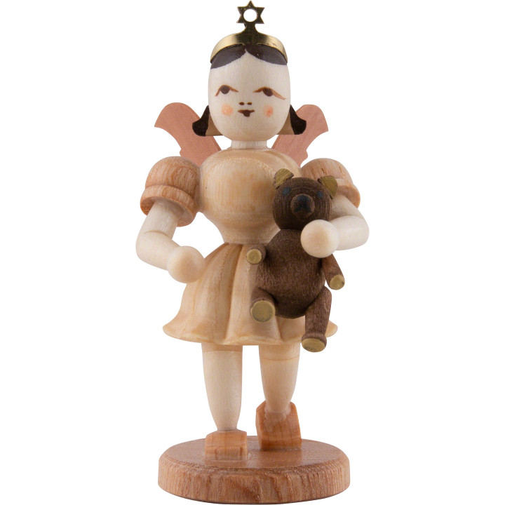 Kurzrockengel mit Teddy, natur - 6,6 cm