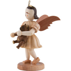 Kurzrockengel mit Teddy, natur - 6,6 cm