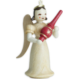 Angel Long Skirt with Christmas Tree Topper - Natural - 6,6 cm / 2.6 inch