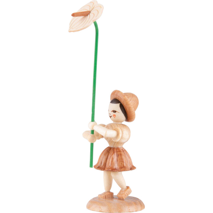 Blumenkind mit Anthurie, natur - 11,5 cm