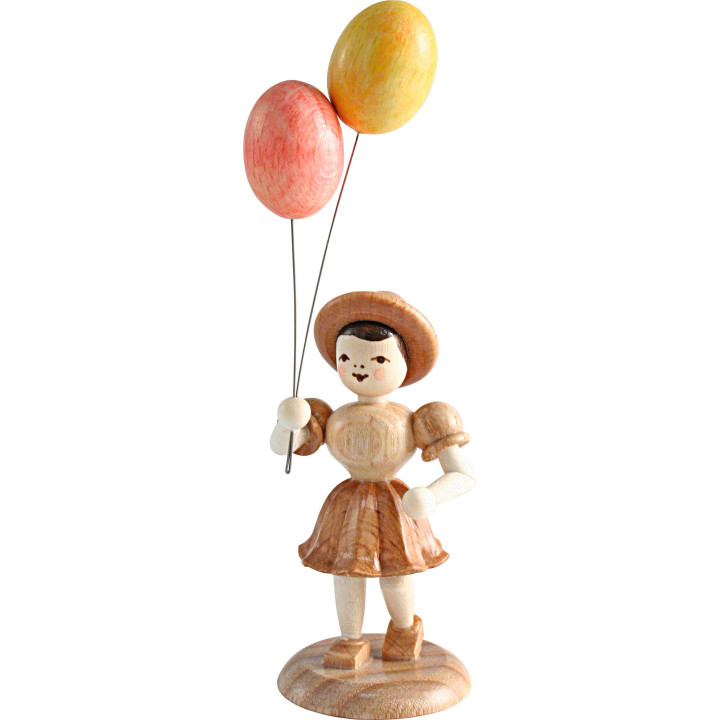 Mädchen mit Luftballon natur - 12 cm