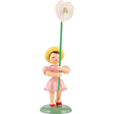 Blumenkind mit Anthurie, farbig - 11,5 cm