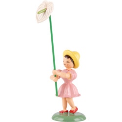 Blumenkind mit Anthurie, farbig - 11,5 cm