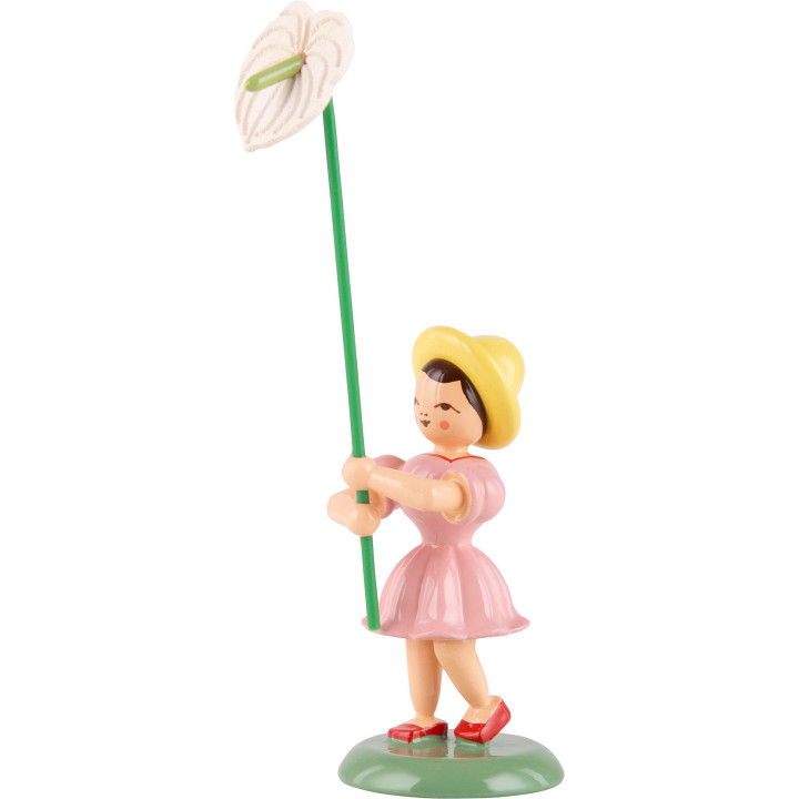 Blumenkind mit Anthurie, farbig - 11,5 cm