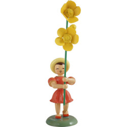 Flower Child with Buttercup - Colored - 12 cm / 4.7 inch