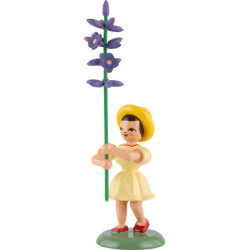 Blumenkind mit Lavendel, farbig - 11,5 cm