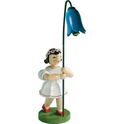 Blumenkind mit Glockenblume, farbig - 20 cm