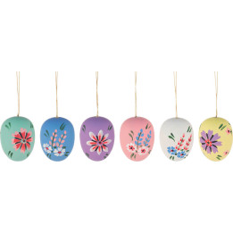 Osterschmuck Ostereier seidenmatt, 6-teilig - 4 cm