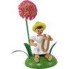 Flower Child with Chrysanthemum and Lyra Sitting - 12 cm / 4.7 inch