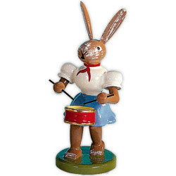 Osterhase mit Trommel, farbig - 7,5 cm