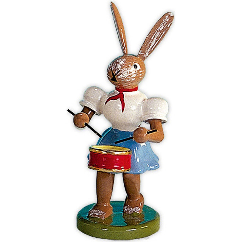 Osterhase mit Trommel, farbig - 7,5 cm