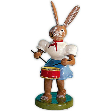 Osterhase mit Trommel, farbig - 7,5 cm