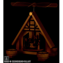 1-Tier Pyramid - Nativity - Natural  - 23 cm / 9.1 inch