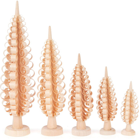 Wood Chip Trees - Natural - 5 pieces - 10-20 cm / 3.9-7.9 inch