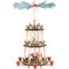 3-stöckige Pyramide Christi Geburt, bunt - 46 cm