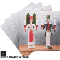 Napkins "Ore Mountain Tradition" Angel and Miner - 20 pcs.