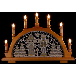 Candle Arch - Miner & Angel - Embroidery White/Gold - 49x36 cm / 19.3x14.2 inch