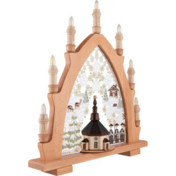 Candle Arch - Seiffen Church Natural - Embroidery Colored - 41x45 cm / 16.1x17.7 inch