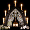 Candle Arch - Seiffen Church Black - Embroidery Colored - 41x45 cm / 16.1x17.7 inch
