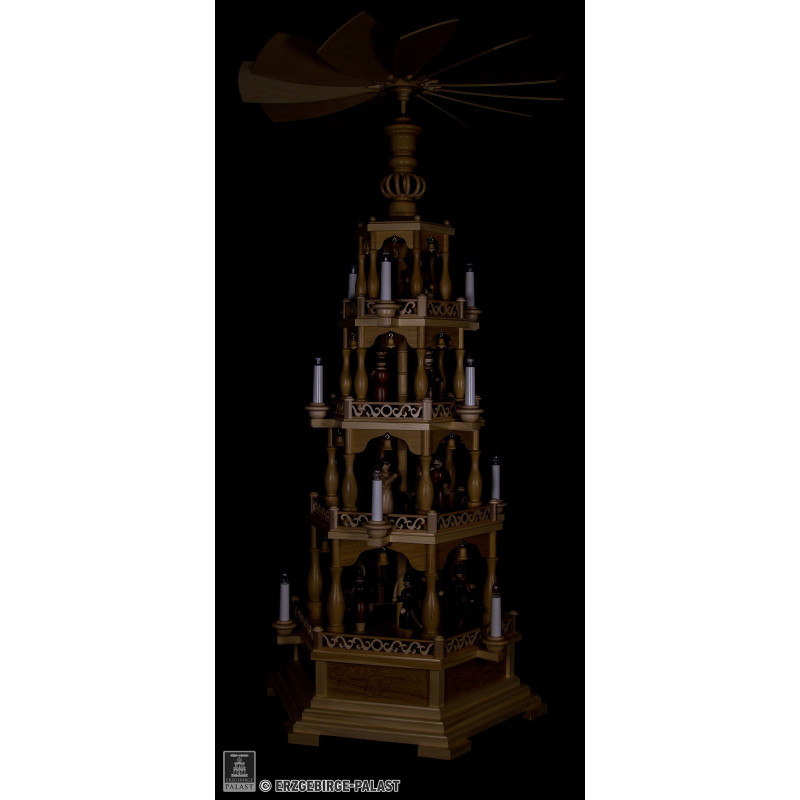 4-Tier Pyramid - The Christmas Story - 122 cm / 48 inch - 120 V Electr. Motor (US-Standard)