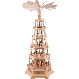 5-Tier Pyramid - The Christmas Story - 142 cm / 56 inch - 230 V Electr. Motor
