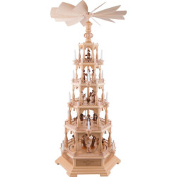 5-Tier Pyramid - The Christmas Story - 142 cm / 56 inch - 230 V Electr. Motor