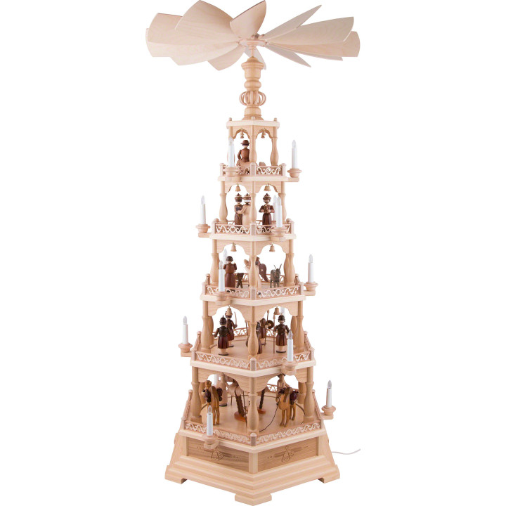 5-Tier Pyramid - The Christmas Story - 142 cm / 56 inch - 230 V Electr. Motor