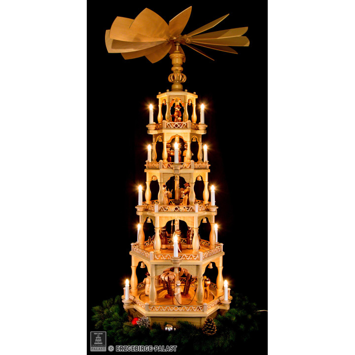 5-stöckige Pyramide Heilige Geschichte - 142 cm - 230 V Elektromotor