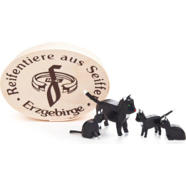 Katzenfamilie in Spandose - 3,5 cm
