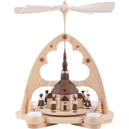 1-Tier Pyramid - Church in Seiffen - 34 cm / 13 inch