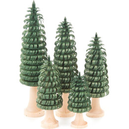 Coiled Trees with Trunk Green - 5 pieces - 11 cm / 4.3 inch