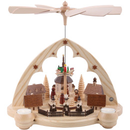 1-Tier Pyramid - Seiffener Village Lancet Arch - 36 cm / 14 inch