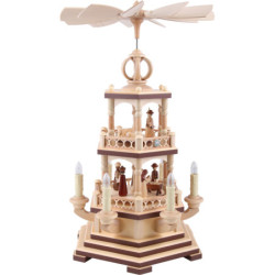 2-Tier Pyramid - The Christmas Story - 48 cm / 19 inch - 230 V Electr. Motor