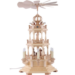 3-Tier Pyramid - The Christmas Story - 50 cm / 20 inch - 120 V Electr. Motor (US-Standard)