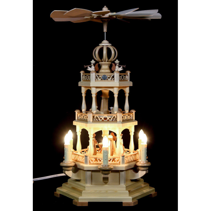 3-stöckige Pyramide Heilige Geschichte - 50 cm - 120 V Elektromotor (US-Norm)